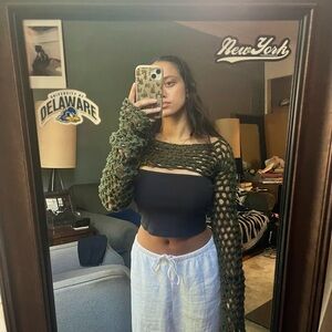 Green Crochet Bolero